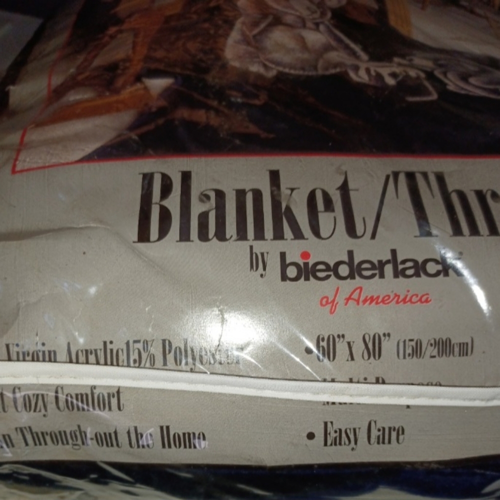 Vintage Biederlack "Teddy Bears With Honeypot" Throw Blanket - Picture 5 of 8